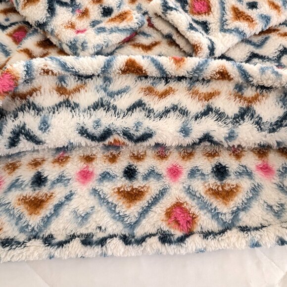 EDDIE BAUER Pullover Women's L Multicolor Aztec 1/4 Zip Mock Long Sleeve Sweater - Picture 6 of 12